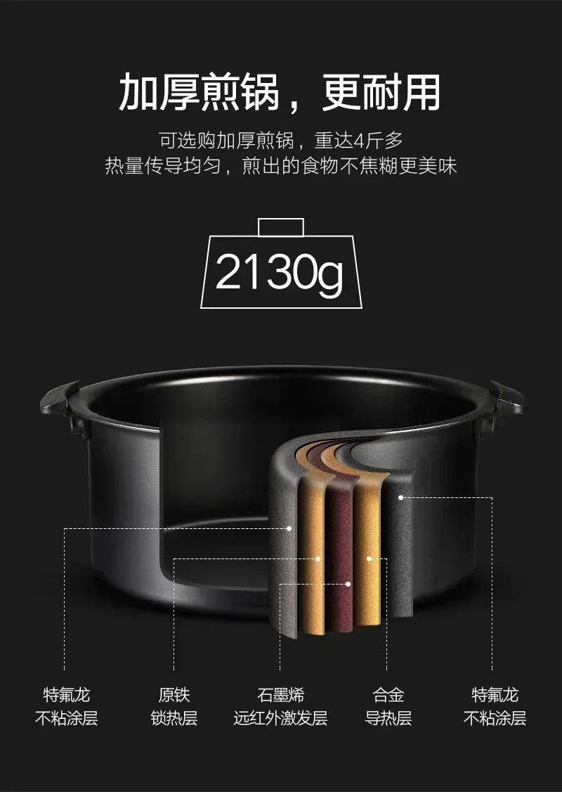Freidora de aire visual para cocinas domésticas, control táctil multifunción, freidora eléctrica rotativa inteligente automática de gran capacidad