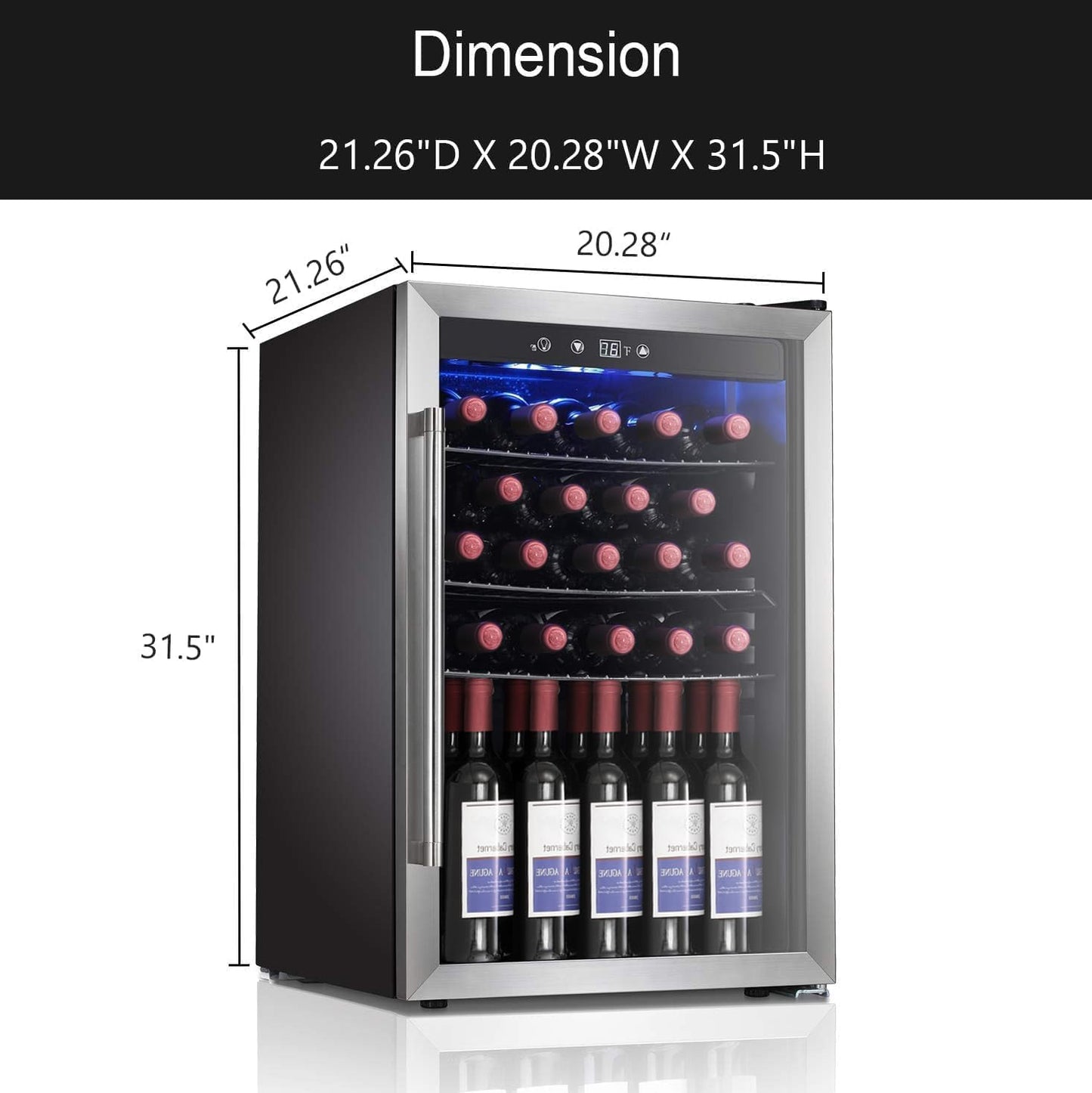 Antarctic Star 36 Bottle Wine Cooler Stainless Steel
