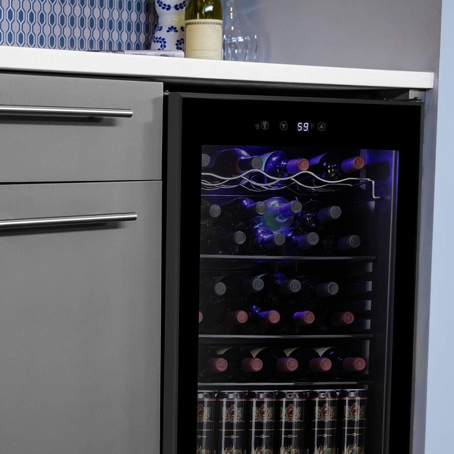 Antarctic Star 36 Bottle Wine Cooler Refrigerator Black