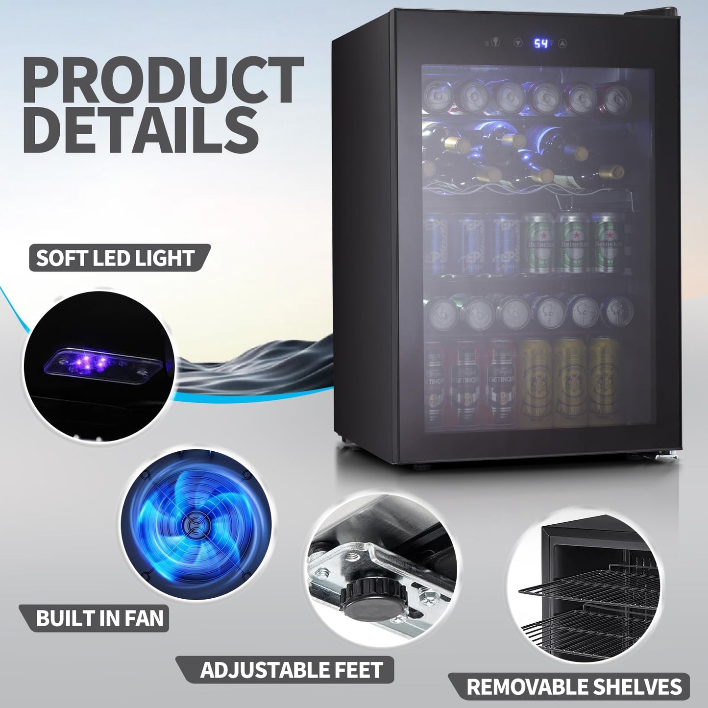 Antarctic Star 145 Can Beverage Refrigerator Mini Fridge