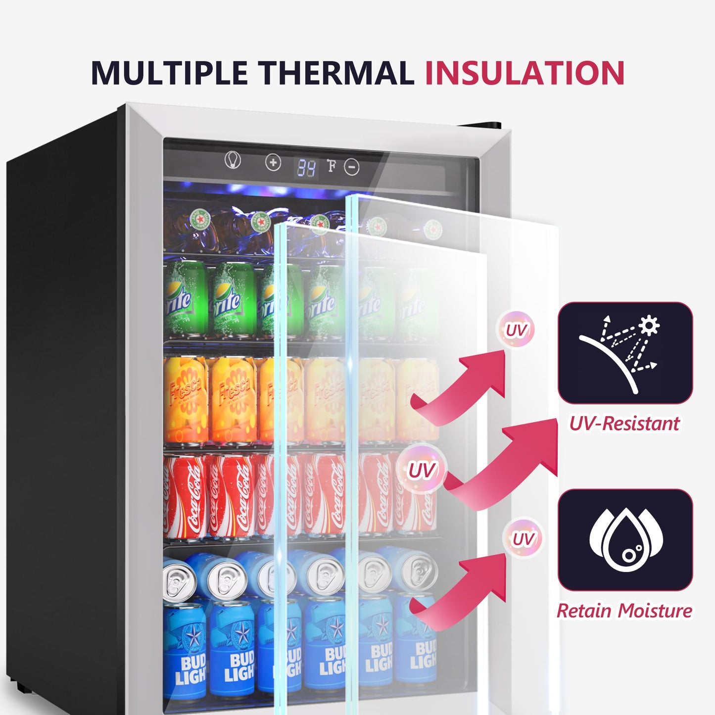 Icyglee 145 Can Beverage Refrigerator Mini Fridge