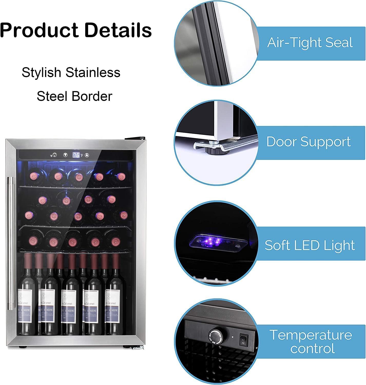 Antarctic Star 36 Bottle Wine Cooler Stainless Steel