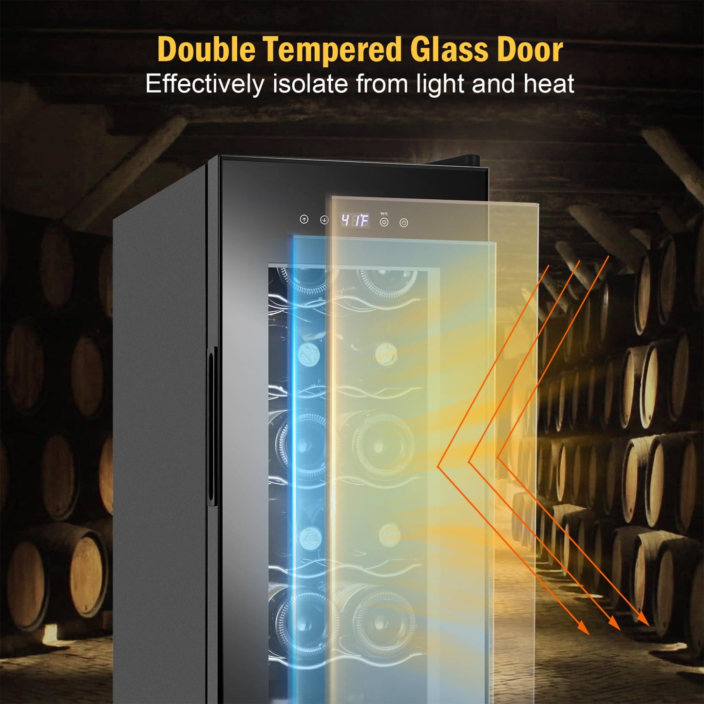 FoMup 12 Bottle Wine Fridge with Digital Temperature Control