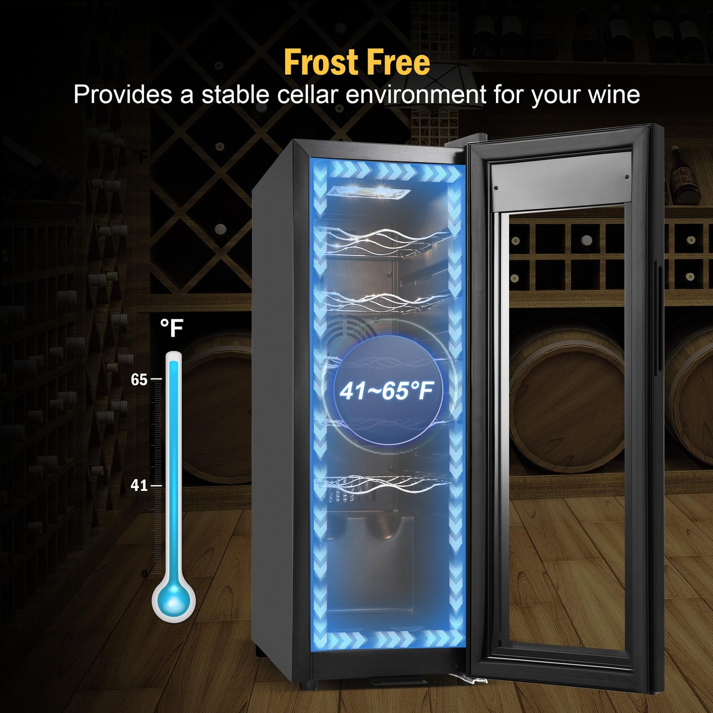 FoMup 12 Bottle Wine Fridge with Digital Temperature Control