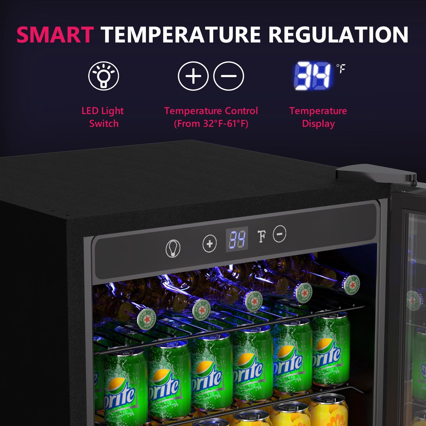 Icyglee 145 Can Beverage Refrigerator Mini Fridge