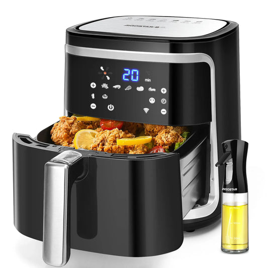 AIGOSTAR 7L 1900W Intelligent Oil Free Air Fryer Wifi connection. LED touch screen, 7 preset functions + keep warm and manual mode, BPA free