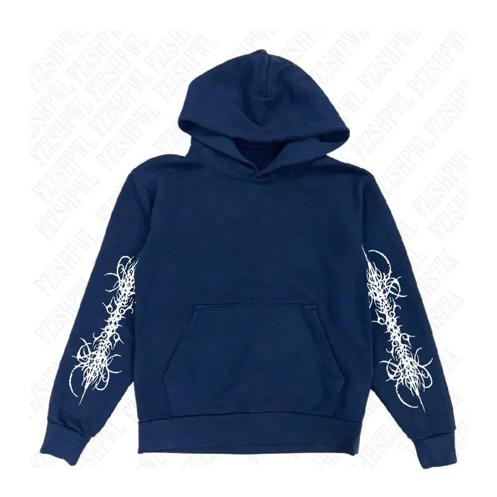 Y2K Zip up hoodie Rock Goth Harajuku Graphic Print Casual Zipper Hoodie sweatshirt Vintage Punk High street Hiphop Clothes Loose
