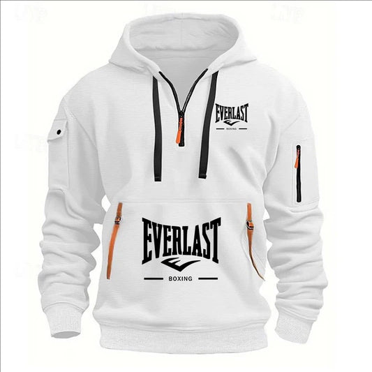 Moda Otoño e Invierno ropa de marca para hombres diseño con múltiples cremalleras Sudadera con capucha impresa sudadera casual jersey con capucha suelta