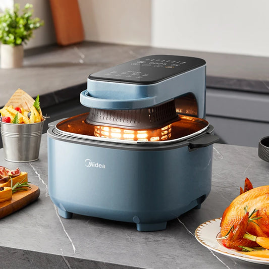 Midea nueva freidora de aire visual hogar nuevo horno multifuncional de gran capacidad máquina dos en uno modelo de pantalla táctil mejorado
