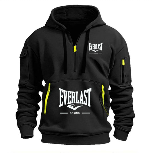 Moda Otoño e Invierno ropa de marca para hombres diseño con múltiples cremalleras Sudadera con capucha impresa sudadera casual jersey con capucha suelta